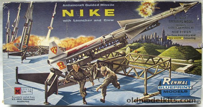 Renwal 1/32 MIM-3 Nike Ajax Anti-Aircraft Guided Missile - With Launcher and Crew, 550 plastic model kit